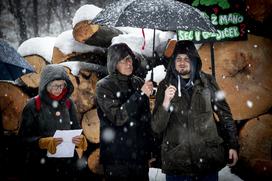 Protest proti sečnji gozda na Rožniku