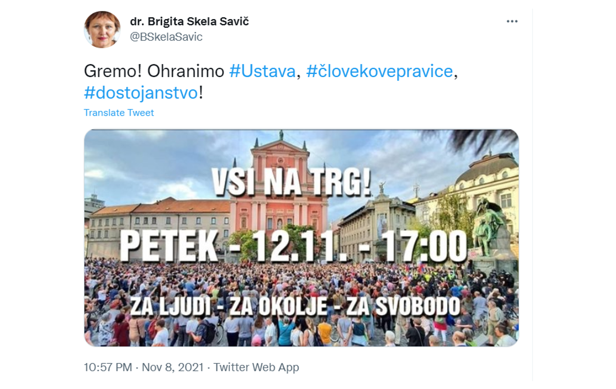 Brigita Skela Savič | Foto Twitter / Posnetek zaslona