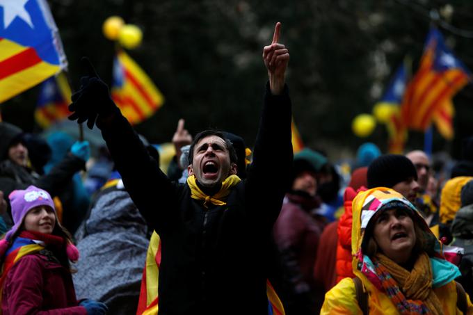 Protesti za Katalonijo v Bruslju | Foto: Reuters