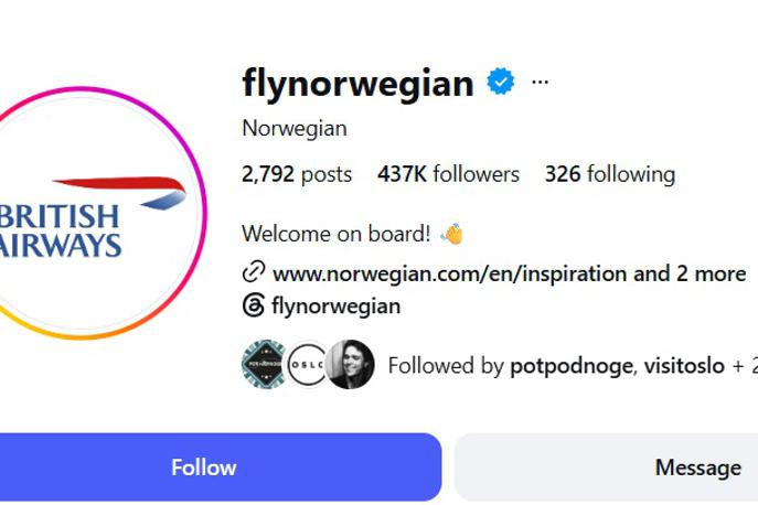 Fly | Potem ko je norveški nizkocenovni letalski prevoznik Norwegian izgubil stavo proti British Airwaysu, je moral začasno zamenjati logotip svojega podjetja. In to brez oklevanja.