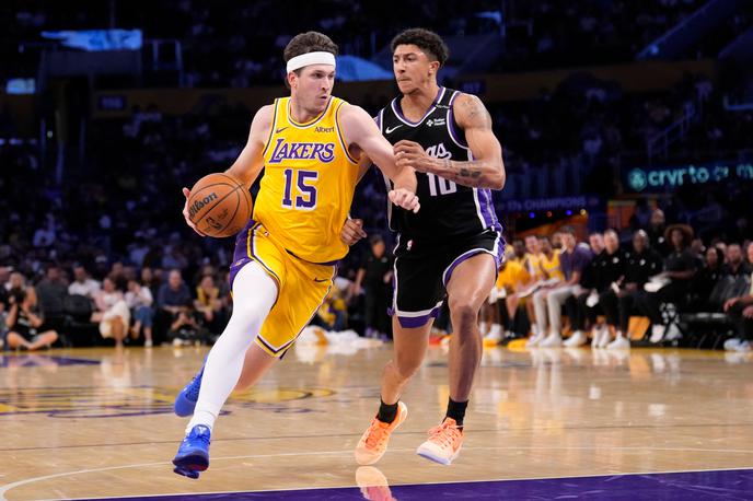 Austin Reaves, Los Angeles Lakers | Austin Reaves je v noči na petek debitiral v predsezoni Lakersov. | Foto Guliverimage