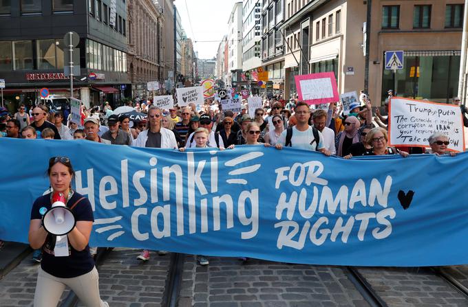 protesti, Helsinki, Donald Trump | Foto: Reuters
