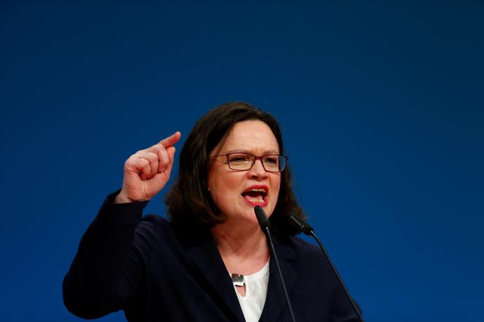 Andrea Nahles | Andrea Nahles je napovedala odstop po le 13 mesecih na vrhu stranke. | Foto Reuters