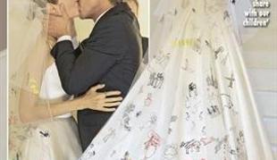 Prve fotografije Angeline Jolie v poročni obleki