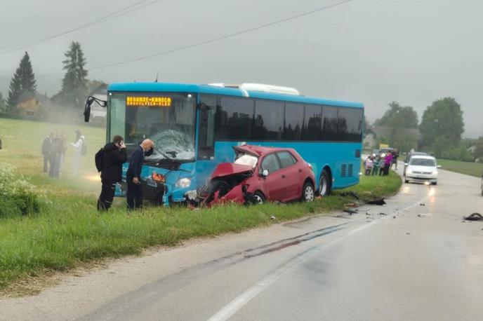 nesreča Lesce | Policija še preverja okoliščine nesreče. | Foto Lukas Kelih Šolar