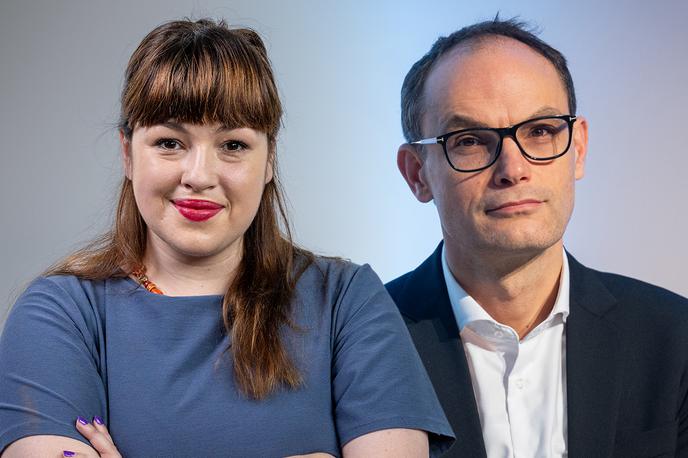 Nika Kovač, Anže Logar. | Po več dneh molka je o združevanju profilov spregovoril tudi Anže Logar, ki je odgovarjal na vprašanja novinarjev. | Foto Gaja Hanuna, STA