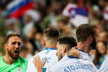 Slovenska nogometna reprezentanca veselje