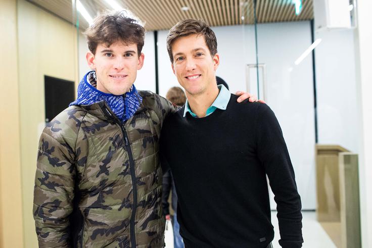 Domnic Thiem, peti igralec sveta, in Aljaž Bedene. | Foto: Vid Ponikvar
