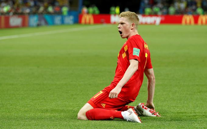 Kevin de Bruyne je dosegel prvi zadetek za Belgijo na tem SP 2018 ravno v četrtfinalu proti Braziliji. | Foto: Reuters