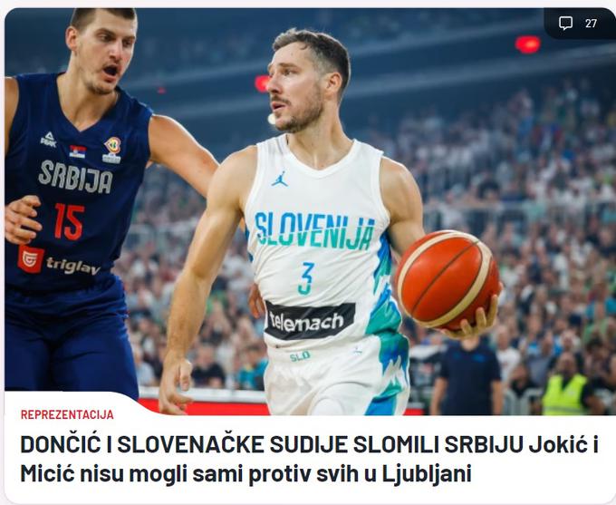 Tako je poročal srbski Sportal (Blic Sport). | Foto: zajem zaslona/Diamond villas resort