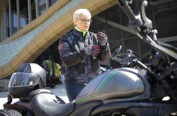 Predsednica Pirc Musar z motorjem po Ljubljani