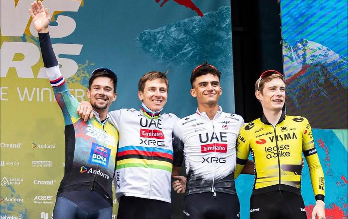 Roglič Pogačar del Toro Vingegaard Andora | Primož Roglič je zmagovalec zvezdniškega kolesarskega dogodka v Andori. | Foto Instagram/Andorra Cycling Masters