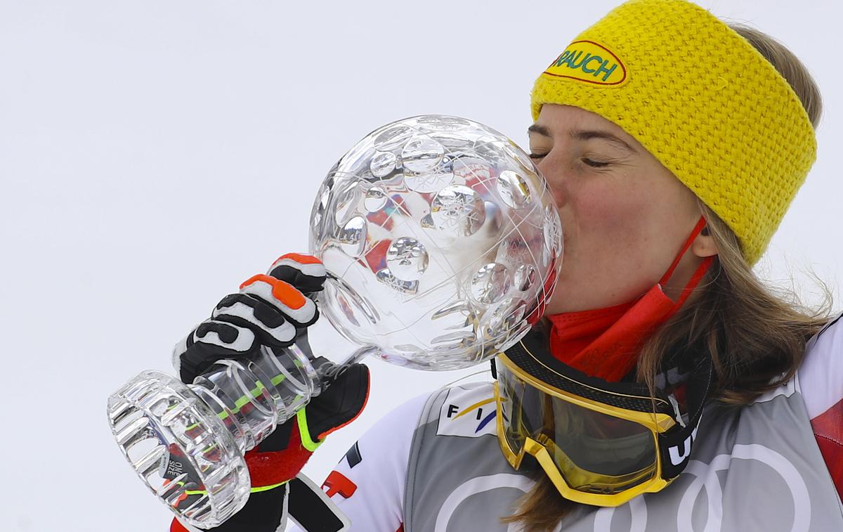 Katharina Liensberger | Avstrijka Katharina Liensberger je zmagovalka zadnjega ženskega slaloma v tej zimi in skupna zmagovalka v tej disciplini. | Foto Guliver Image