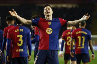 Barca prehitela Real in Atletico, Lewandowski zabil 20. gol