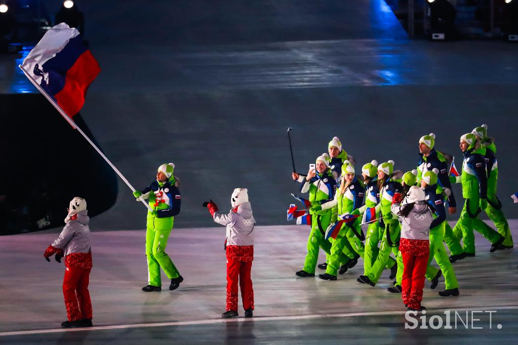 Otvoritvena slovesnost Pjongčang Slovenija Vesna Fabjan Mimohod