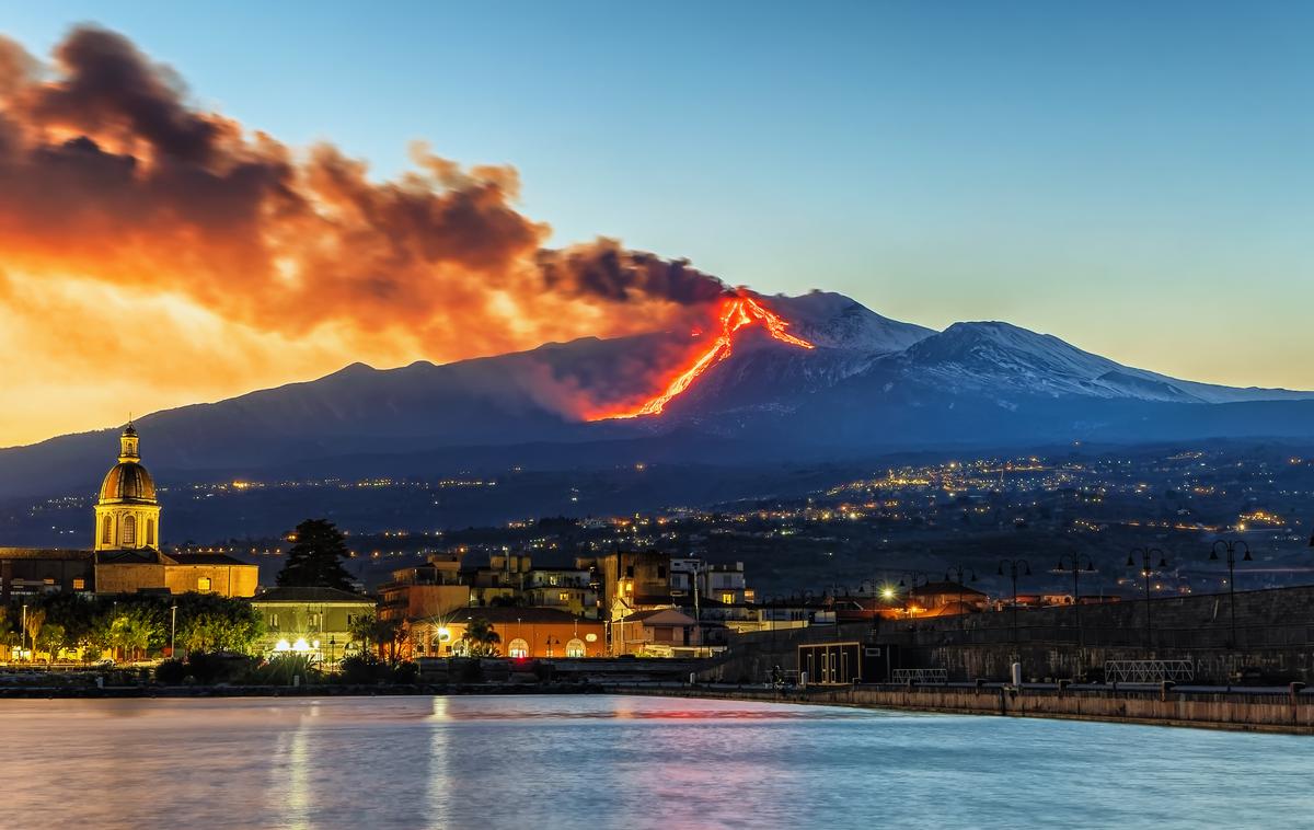 Etna, ognjenik, vulkan | Najvišji vulkan v Evropi je precej aktiven. Tudi letos je Etna že bruhala lavo. | Foto Shutterstock
