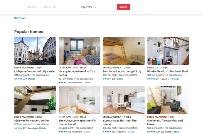 Airbnb | Foto zajem zaslona