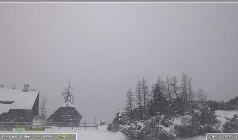 Snežilo bo nad okoli 1.300 metri, padavine v torek nad vso Slovenijo #animacija