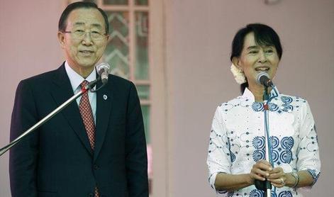 Ban Ki Moon se je sestal z Aung San Suu Kyi