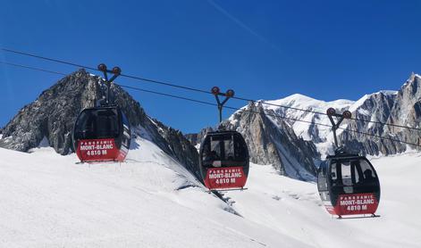 Temperatura na Mont Blancu že nad lediščem