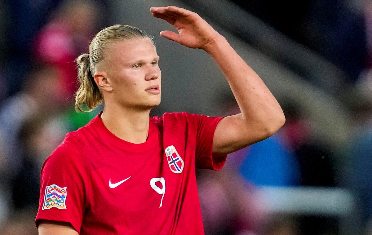 Haaland Norveška Slovenija | Erling Braut Haaland je na dvoboju s Slovenijo prekinil vroči strelski niz, v katerem je na zadnjih sedmih tekmah dosegel kar 11 zadetkov za Norveško. | Foto Reuters
