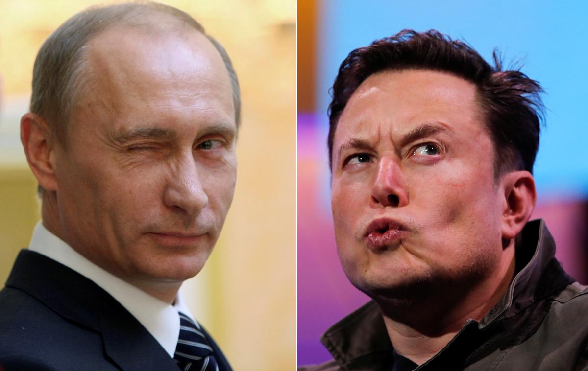 Elon Musk, Vladimir Putin | Vladimir Putin naj bi se z najbogatejšim človekom na svetu, 251 milijard evrov vrednim Elonom Muskom, ki je javno podprl volilno kampanjo Donalda Trumpa, pogovarjal o osebnih in političnih zadevah. | Foto Reuters