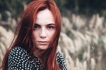 ženska, dekle, jesen, zima