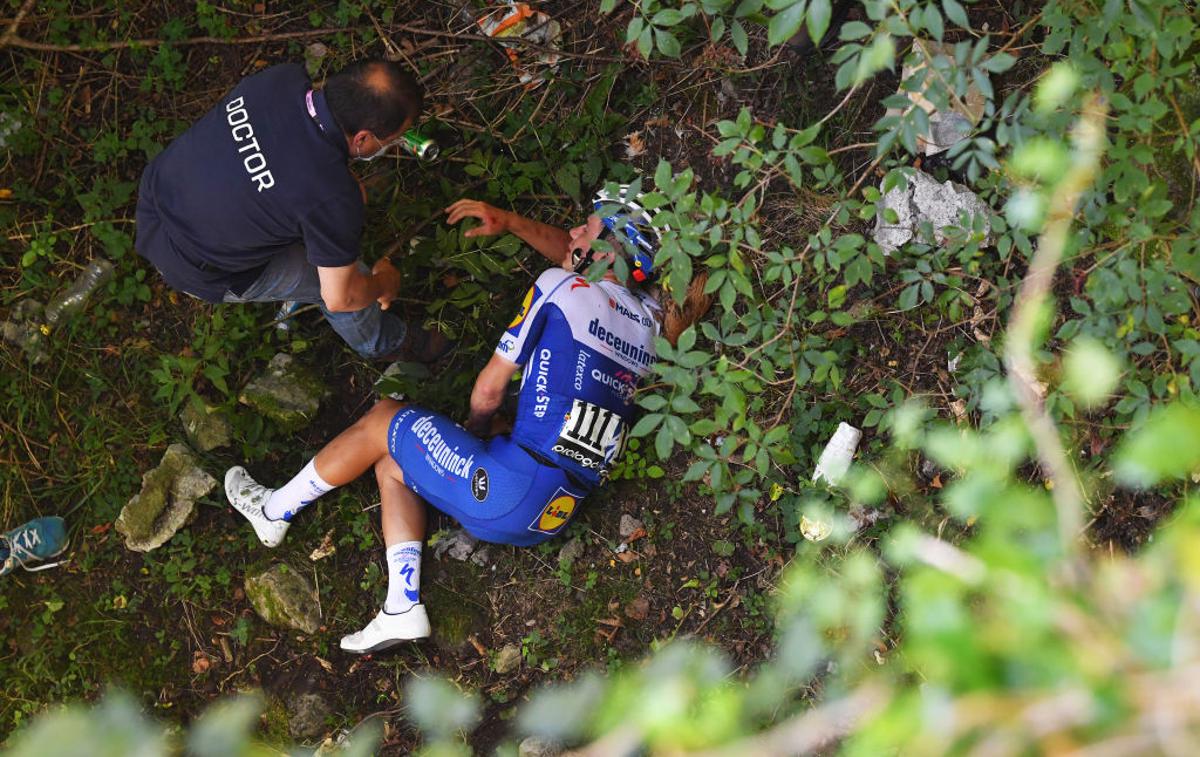 Remco Evenepoel | Remco Evenepoel je grdo padel na Dirki po Lombardiji. | Foto Getty Images