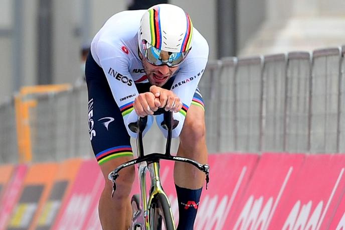 Filippo Ganna | Tudi svetovni prvak v kronometru Filippo Ganna je med pozitivnimi na novi koronavirus, kar mu bo preprečilo nastop na letošnjem kolesarskem EP na velodromu. | Foto Reuters