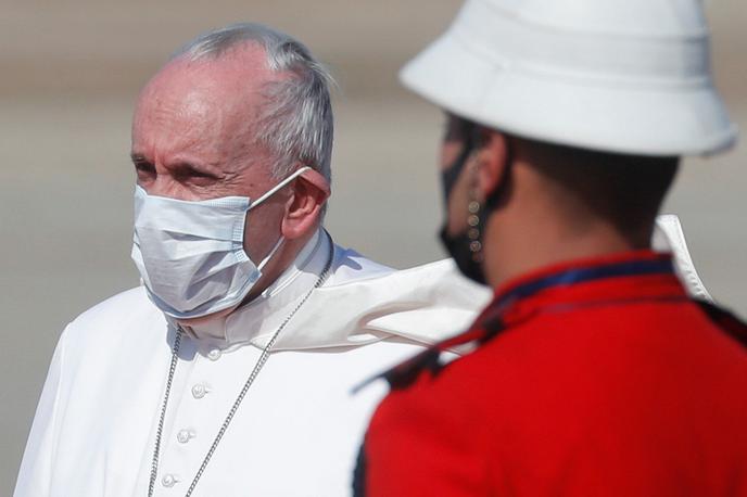 Papež Frančišek | Papež Frančišek je začel zgodovinski obisk Iraka. | Foto Reuters