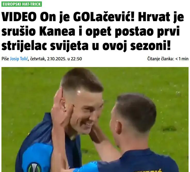 Na Hrvaškem so Kovačevića preimenovali v GOLačevića. | Foto: zajem zaslona