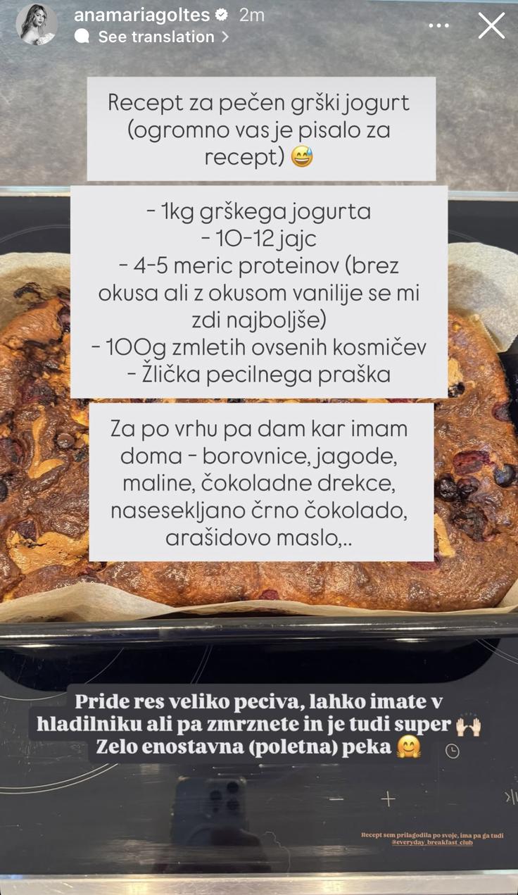 Anamaria Goltes recept | Foto: Instagram