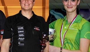 Pokalna zmagovalca v bowlingu Lukša in Feguš