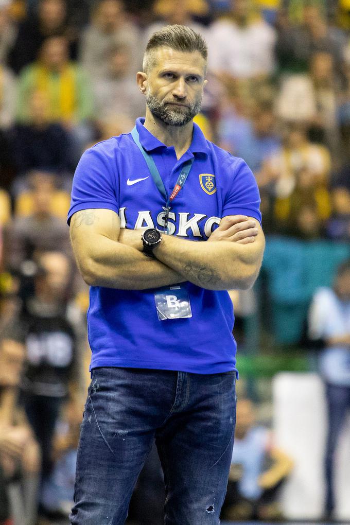"Zelo, zelo vesel sem in nadvse ponosen na svoje igralce," je po zmagi povedal celjski trener Tomaž Ocvirk. | Foto: Urban Urbanc/Sportida