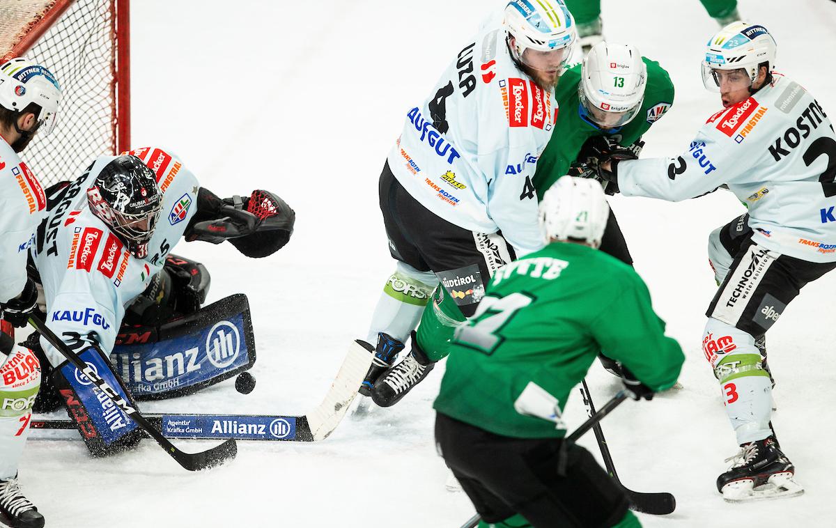 HK SŽ Olimpija Ritten Alpska liga | Hokejisti Olimpije so s 4:1 premagali Ritten in si priigrali zaključni plošček za polfinale, ki ga lahko izkoristijo v četrtek v Italiji. | Foto Vid Ponikvar