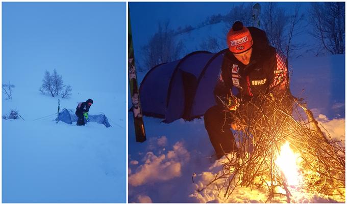 Kostelić veliko hodi, smuča, v času svetovnega prvenstva v Aareju na Švedskem je dvakrat prespal tudi v šotoru. | Foto: osebni arhiv/Lana Kokl
