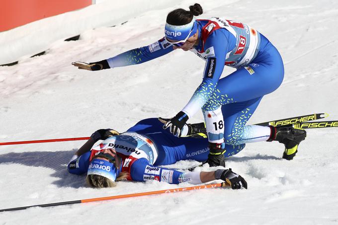Anamarija Lampič in Eva Urevc sta si po velikem uspehu padli v objem. | Foto: Guliverimage/Vladimir Fedorenko