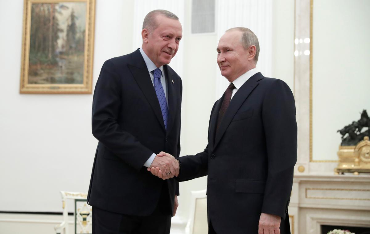 Recep Tayyip Erdogan in Vladimir Putin | Foto Reuters