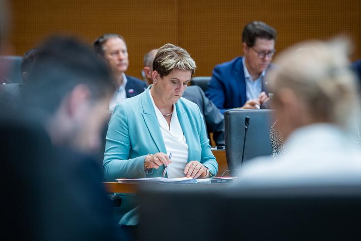 V SDS (na fotografiji poslanka Jelka Godec) so v ponedeljek napovedali, da bodo zaradi "vedno slabših razmer v zdravstvu ter serije neizpolnjenih in prelomljenih obljub o njihovem reševanju" še ta teden vložili interpelacijo zoper ministra za zdravje Bešiča Loredana. | Foto: Slovenska demokratska stranka