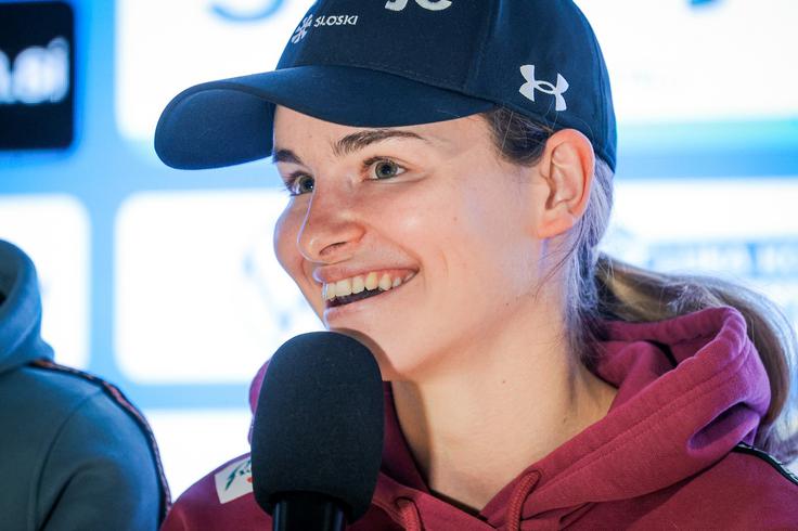 Nika Vodan se vrača po poškodbi, kot pravi, največji strah še vedno čuti ob doskoku. | Foto: Daniel Novakovič/STA