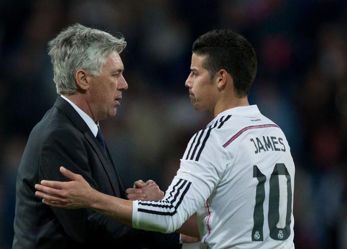 Ko je bil trener Reala Carlo Ancelotti, se je James Rodriguez še počutil pomembnega, pod Zidanom pa se je njegov status v klubu spremenil. | Foto: Getty Images
