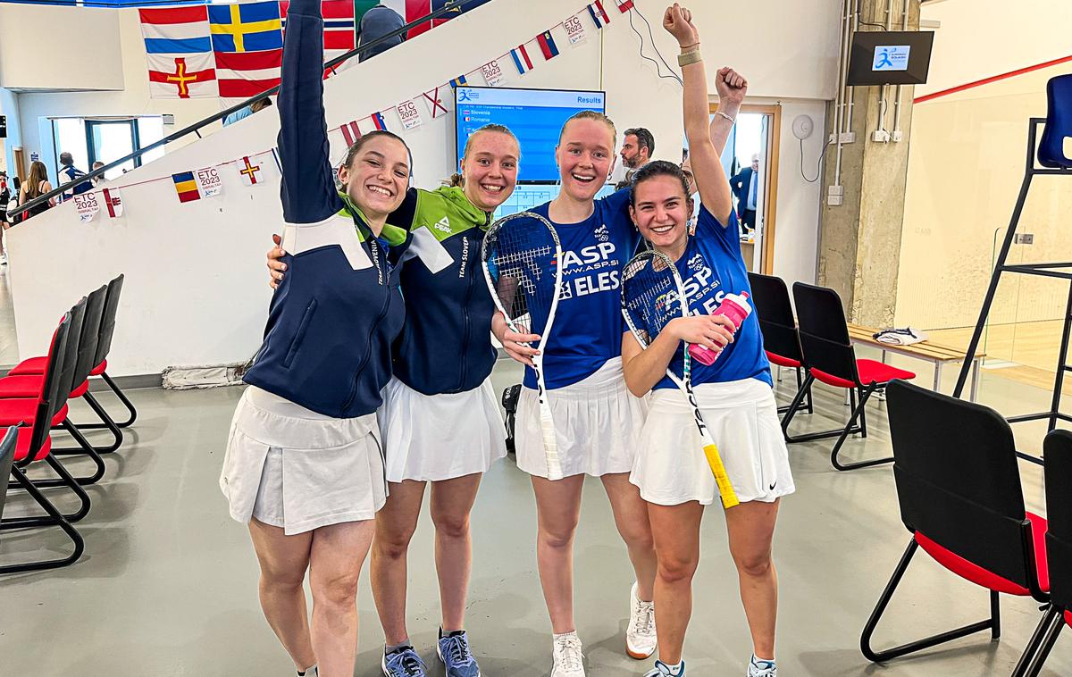 Squash slovenska reprezentanca | Slovenska ženska reprezentanca je na evropskem ekipnem prvenstvu v skvošu divizije 3 z osvojenim prvim mestom uresničila dolgoletne želje in se uvrstila v divizijo 2.  | Foto Squash zveza Slovenije
