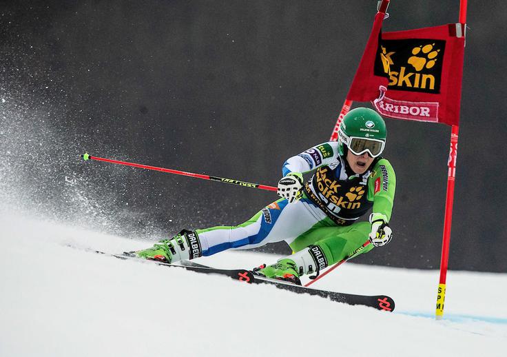 Tina Robnik med edinim nastopom v svetovnem pokalu v letu 2019. | Foto: Vid Ponikvar