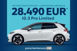 OMEJENA KOLIČINA: električni Volkswagen ID.3 Pro Limited po izjemni ceni!
