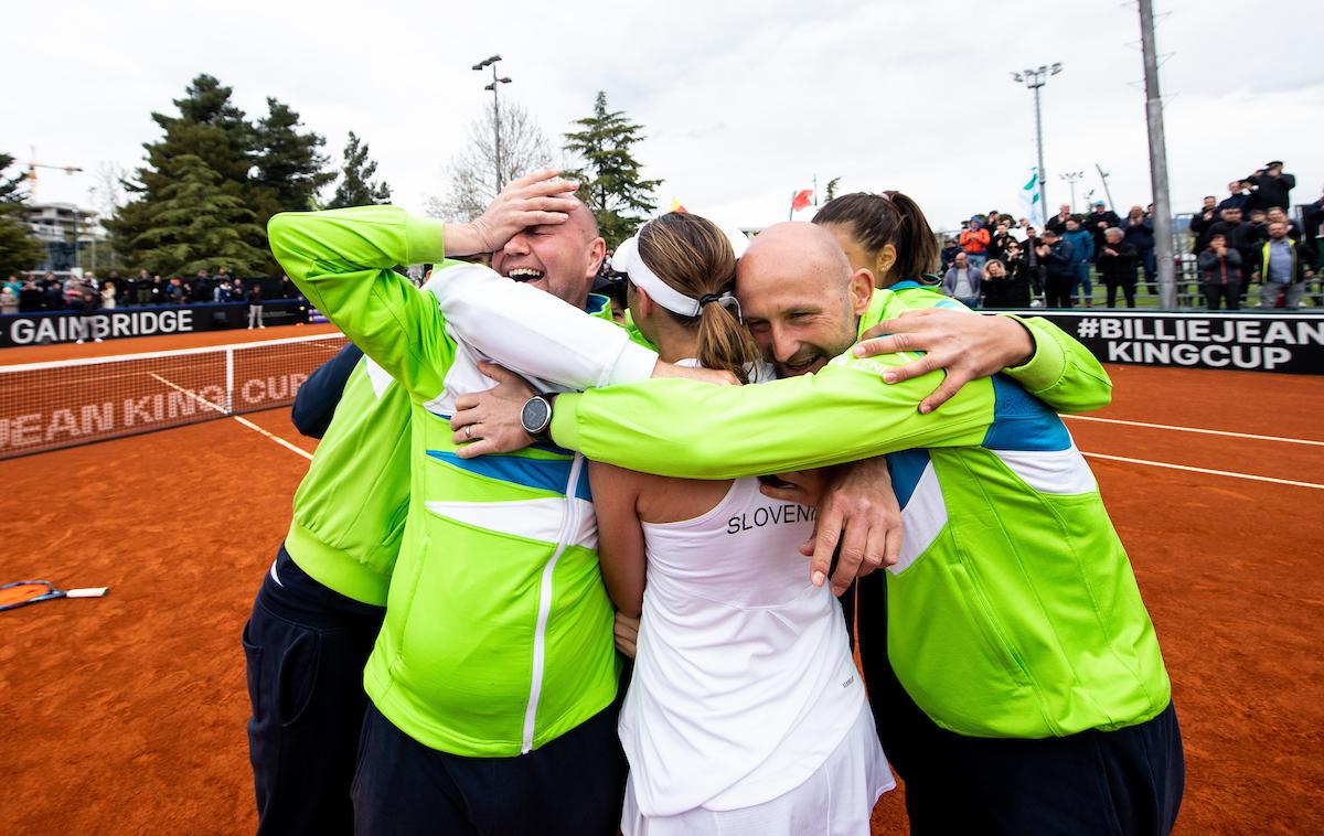 Kaja Juvan, Tamara Zidanšek | Slovenska ženska teniška reprezentanca je na novi lestvici pokala Billie Jean King napredovala za šestnajst mest in je zdaj 18. ekipa na svetu. | Foto Vid Ponikvar/Sportida