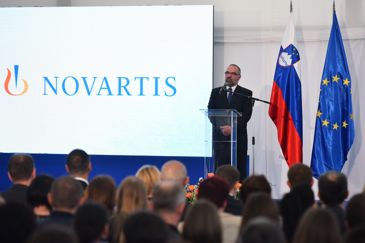 Nekdanji predsednik uprave Leka Vojmir Urlep ob začetku gradnje na Prevaljah. | Foto: STA ,