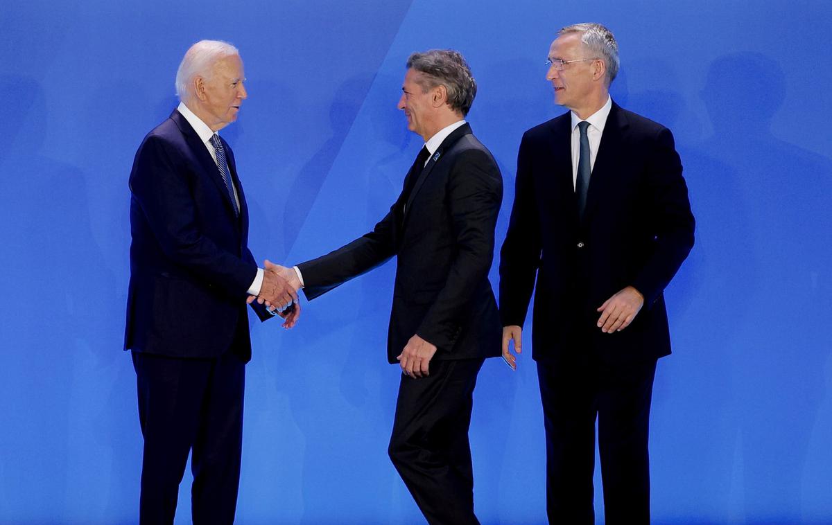 golob biden | Predsednik slovenske vlade Robert Golob je poudaril, da se je v sredo na zasedanju v Washingtonu lahko prepričal, da je Biden pravi voditelj, kar zadeva zavezništvo. | Foto STA