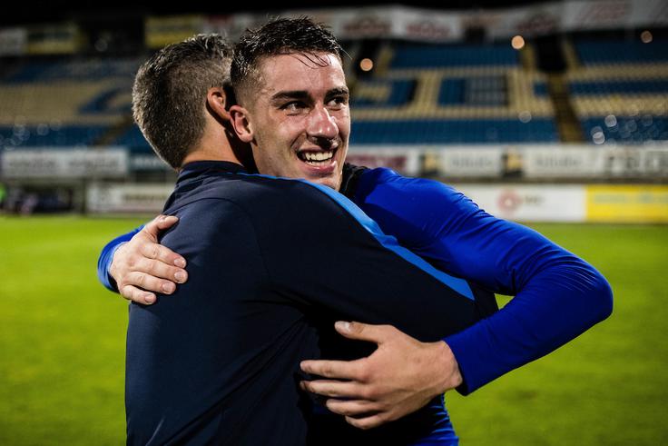 Dario Vizinger, ki si dandanes služi nogometni kruh na Poljskem (Warta Poznan), je v šampionski sezoni 2019/20 dosegel kar 23 zadetkov in bil razglašen za najboljšega mladega igralca. | Foto: Grega Valančič/Sportida