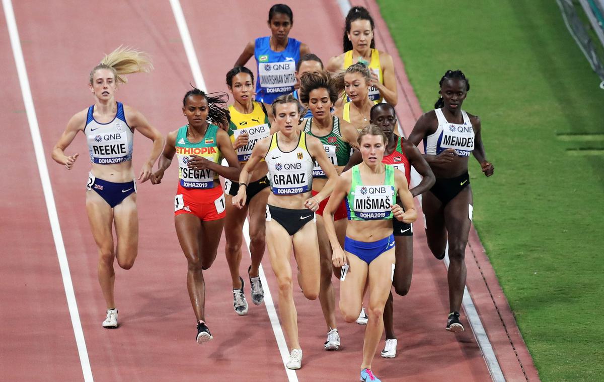 Maruša Mišmaš | Takole je Maruša Mišmaš nekaj časa vztrajala na čelu svoje kvalifikacijske skupine na 1500 metrov, potem pa povsem popustila in pristala pri repu. | Foto Reuters