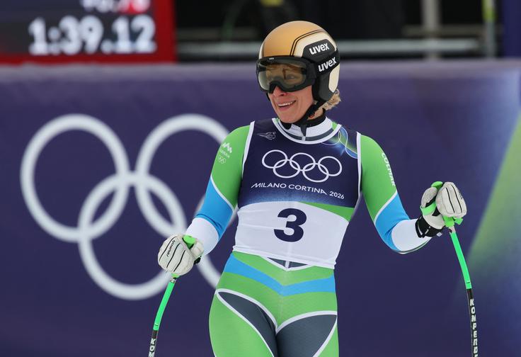 Ilka Štuhec po sobotnem treningu. | Foto: Reuters